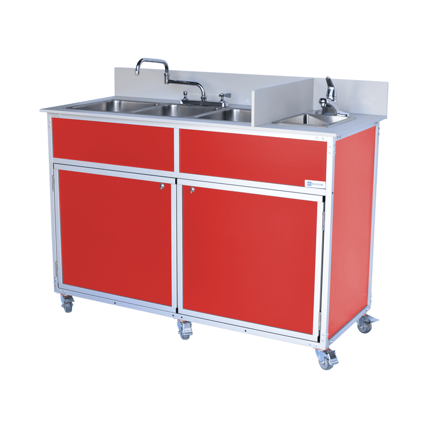 Portable Deep Four Basin Sink *NO Drainboards (PSE - 2004R) - SchoolOutlet