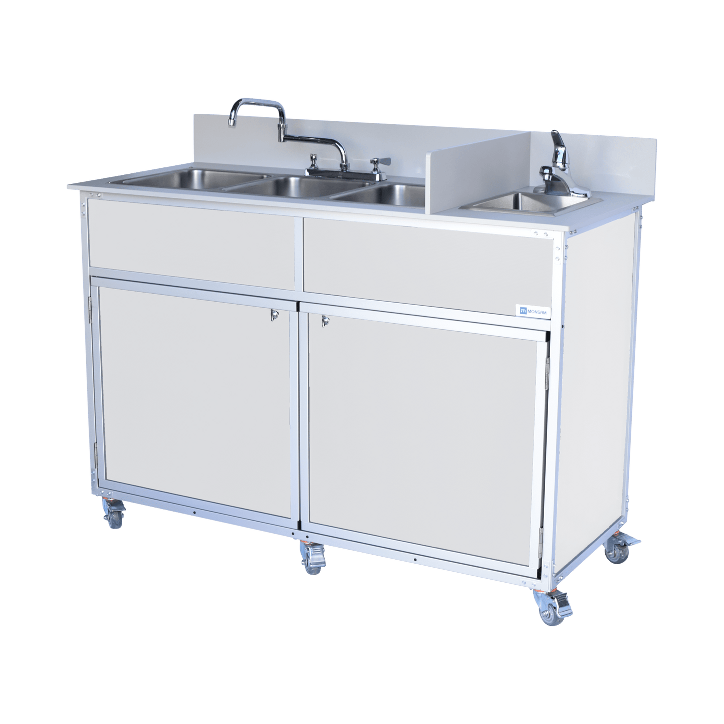 Portable Deep Four Basin Sink *NO Drainboards (PSE - 2004R) - SchoolOutlet