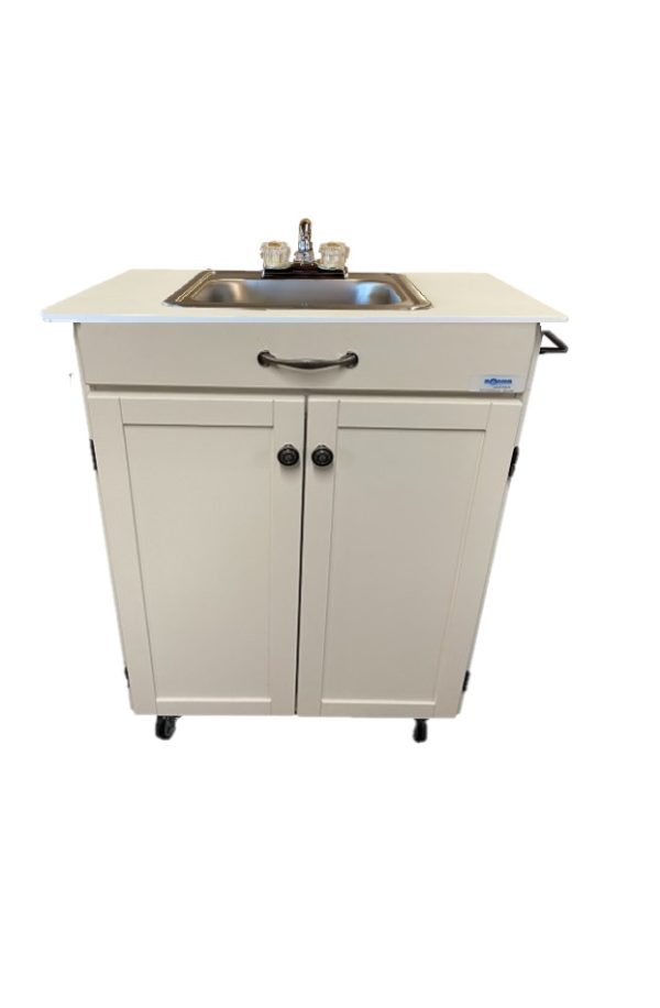 Wood Cabinet Single 6" Deep Basin Portable Sink (PSW - 009S) - SchoolOutlet