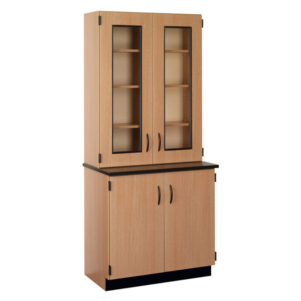 Phenolic Top Display Hutch with Lock and Base Molding (84204 K84 24) - SchoolOutlet
