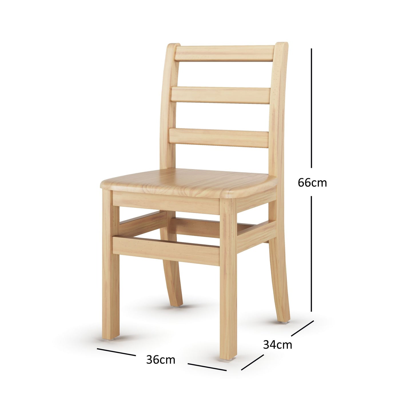 Foundations - Little Innovator Hardwood Ladder Back Chairs, 14" Seat Height - Pack of 2 (FOU-5124047)