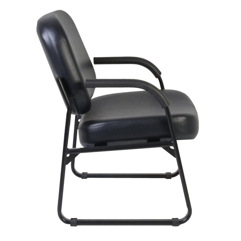 Regency Victor Big & Tall 400 LBS Guest and Reception Chair with Arms, Anti - Microbial/Anti - Bacterial Vinyl (407 - VAM - BK) - SchoolOutlet