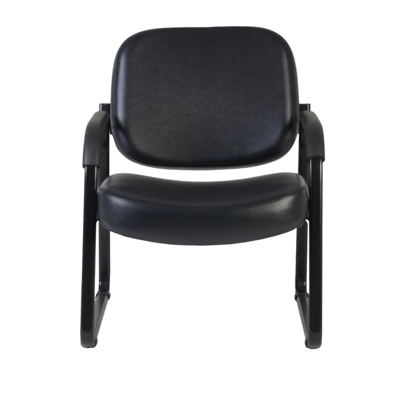 Regency Victor Big & Tall 400 LBS Guest and Reception Chair with Arms, Anti - Microbial/Anti - Bacterial Vinyl (407 - VAM - BK) - SchoolOutlet