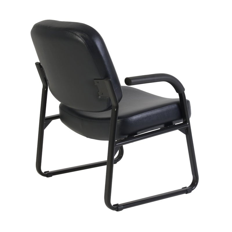 Regency Victor Big & Tall 400 LBS Guest and Reception Chair with Arms, Anti - Microbial/Anti - Bacterial Vinyl (407 - VAM - BK) - SchoolOutlet