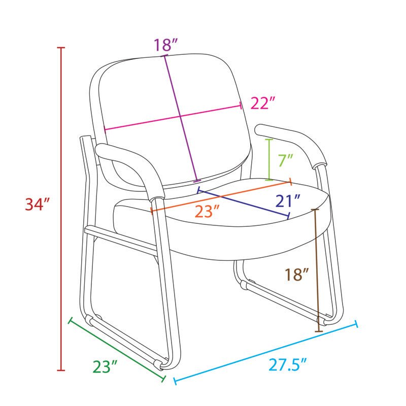 Regency Victor Big & Tall 400 LBS Guest and Reception Chair with Arms, Anti - Microbial/Anti - Bacterial Vinyl (407 - VAM - BK) - SchoolOutlet