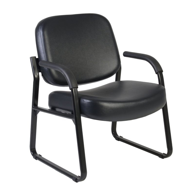 Regency Victor Big & Tall 400 LBS Guest and Reception Chair with Arms, Anti - Microbial/Anti - Bacterial Vinyl (407 - VAM - BK) - SchoolOutlet