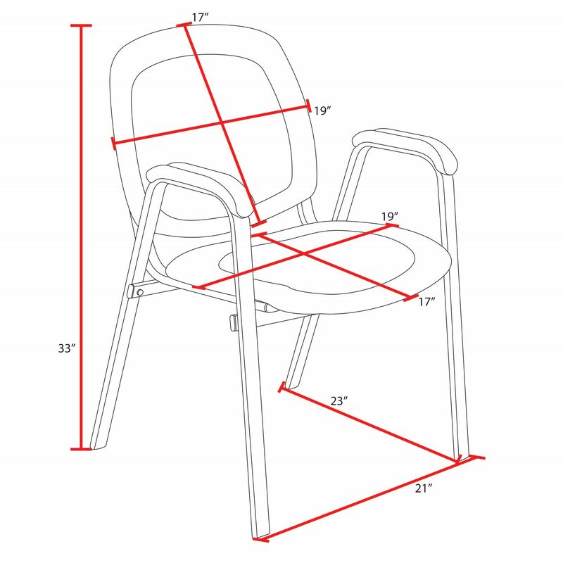 Regency Ace Vinyl Guest Stacking Chair with Arms Midnight Black (Pack of 4) - SchoolOutlet