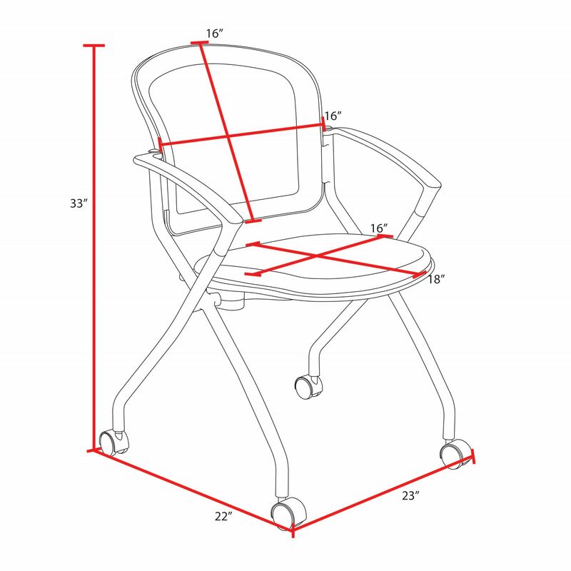 Regency Cadence Flexible High Back with Padded Fabric Seat Nesting Chair, with or without Table Arm - Black - SchoolOutlet