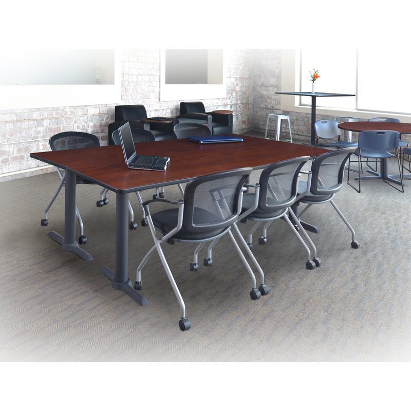 Regency Cadence Flexible High Back with Padded Fabric Seat Nesting Chair, with or without Table Arm - Black - SchoolOutlet