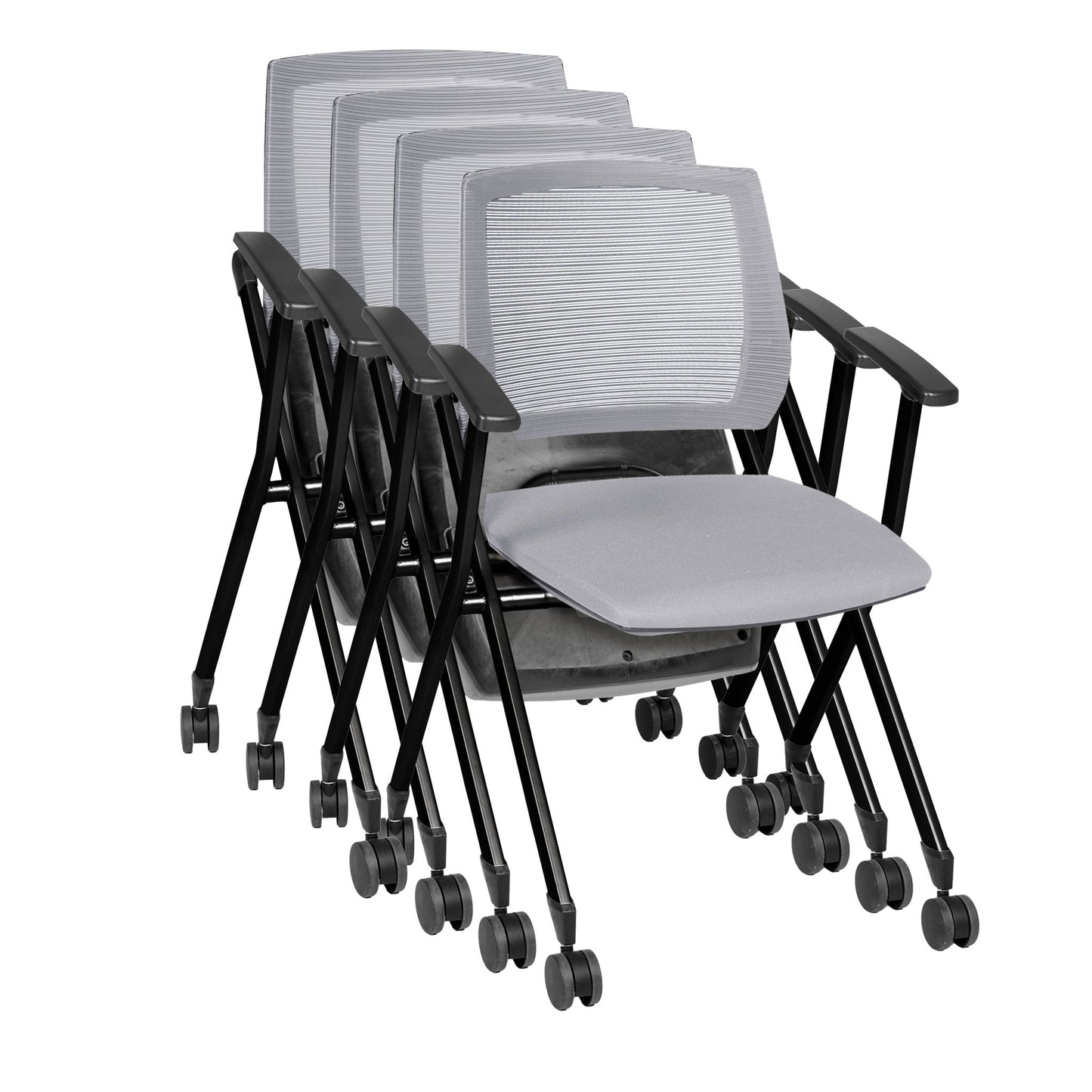 Regency Pulse Flexible High Back with Padded Fabric Seat Nesting Chair (4 pack) (REG - 2409BK4PK - XXX) - SchoolOutlet