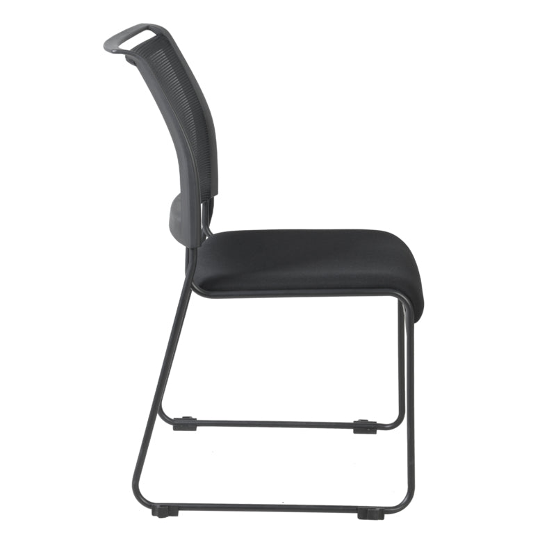 Regency Maxx Mesh Stacking Office Chairs, Fabric Seat, 12 Pack (4300BK12PK) - SchoolOutlet