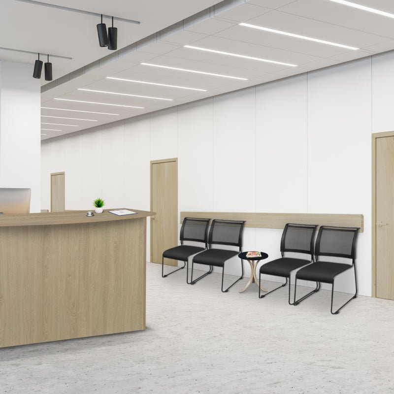 Regency Maxx Mesh Stacking Office Chairs, Fabric Seat, 12 Pack (4300BK12PK) - SchoolOutlet