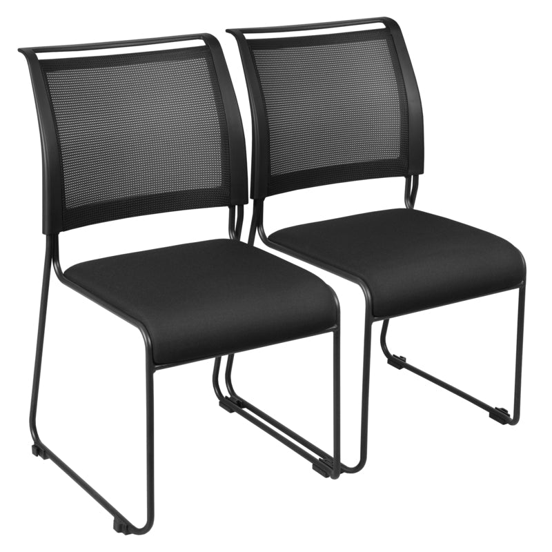 Regency Maxx Mesh Stacking Office Chairs, Fabric Seat, 6 Pack (4300BK6PK) - SchoolOutlet