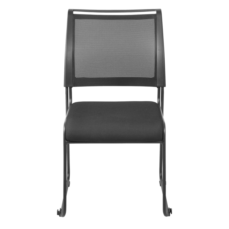 Regency Maxx Mesh Stacking Office Chairs, Fabric Seat, 6 Pack (4300BK6PK) - SchoolOutlet