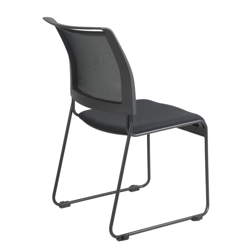 Regency Maxx Mesh Stacking Office Chairs, Fabric Seat, 6 Pack (4300BK6PK) - SchoolOutlet