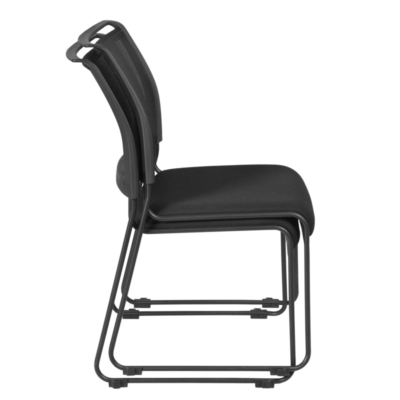 Regency Maxx Mesh Stacking Office Chairs, Fabric Seat, 6 Pack (4300BK6PK) - SchoolOutlet