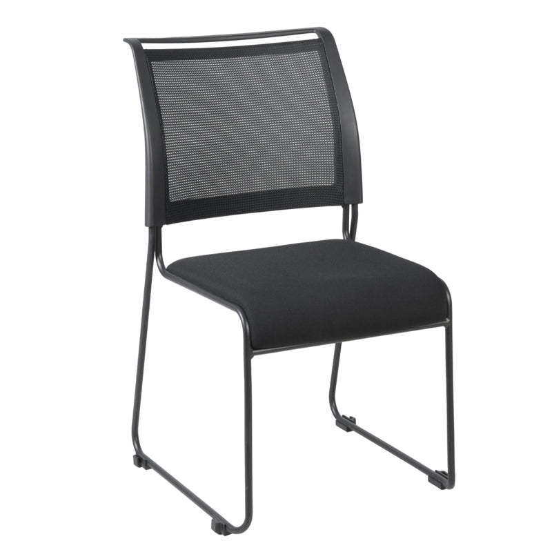 Regency Maxx Mesh Stacking Office Chairs, Fabric Seat, 6 Pack (4300BK6PK) - SchoolOutlet