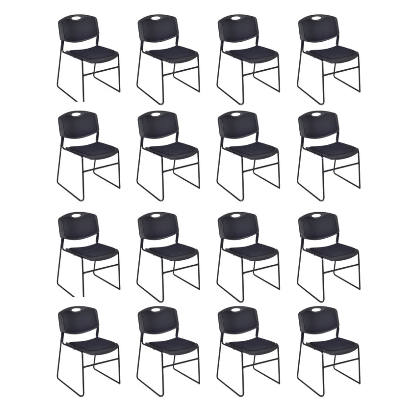 Regency Zeng Padded Support Stack Chair - Black (Pack of 16) - SchoolOutlet