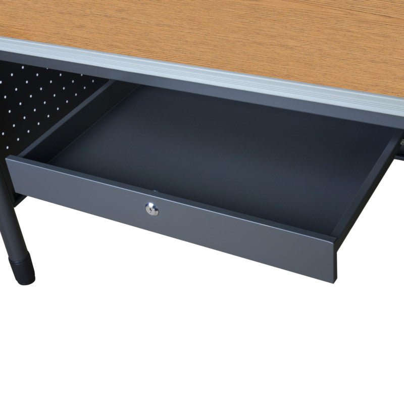 Regency Mesa Steel Single Pedestal Teacher's Office Desk with Center Drawer 60" x 30" (66366SPCDMO) - SchoolOutlet