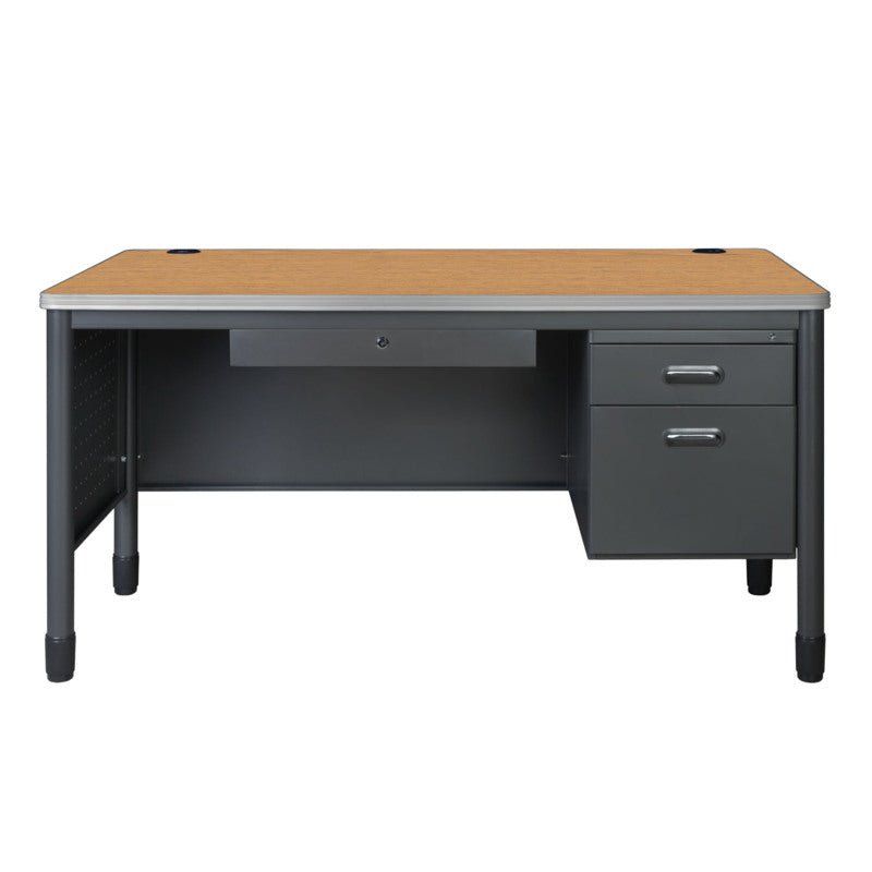 Regency Mesa Steel Single Pedestal Teacher's Office Desk with Center Drawer 60" x 30" (66366SPCDMO) - SchoolOutlet
