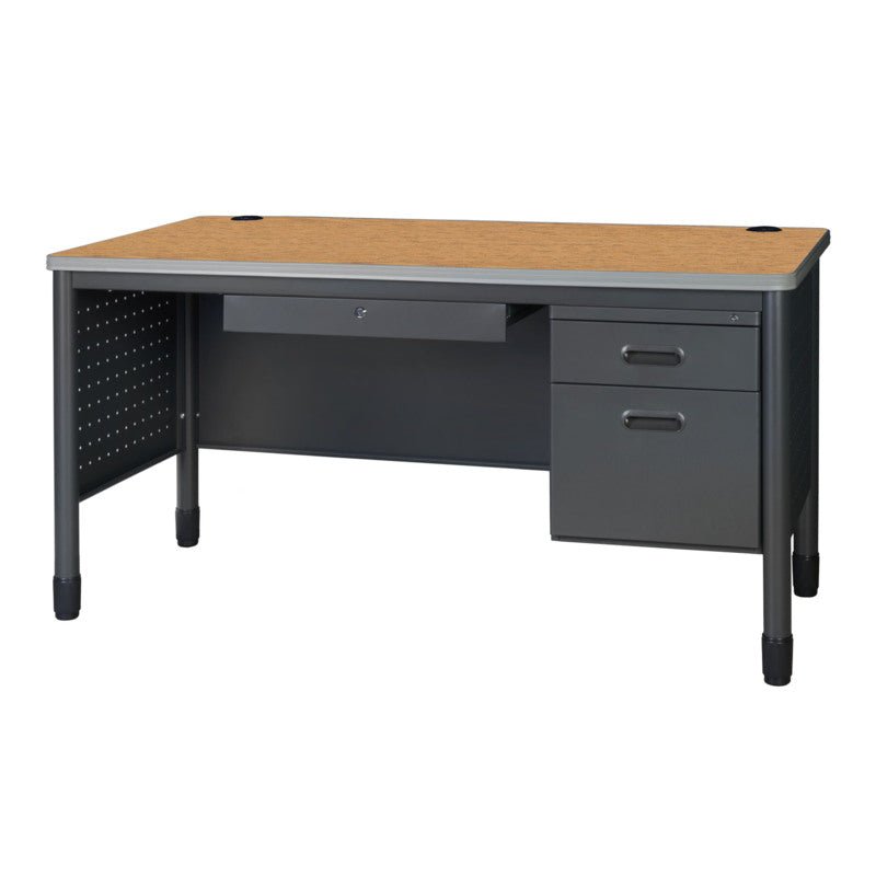 Regency Mesa Steel Single Pedestal Teacher's Office Desk with Center Drawer 60" x 30" (66366SPCDMO) - SchoolOutlet
