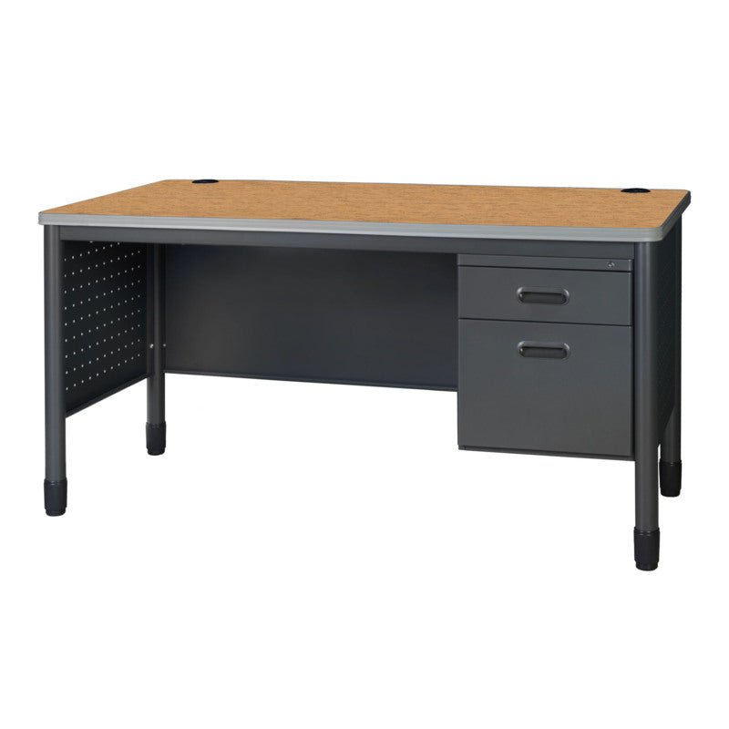Regency Mesa Steel Single Pedestal Teacher's Office Desk with 60" x 30" (66366SPMO) - SchoolOutlet