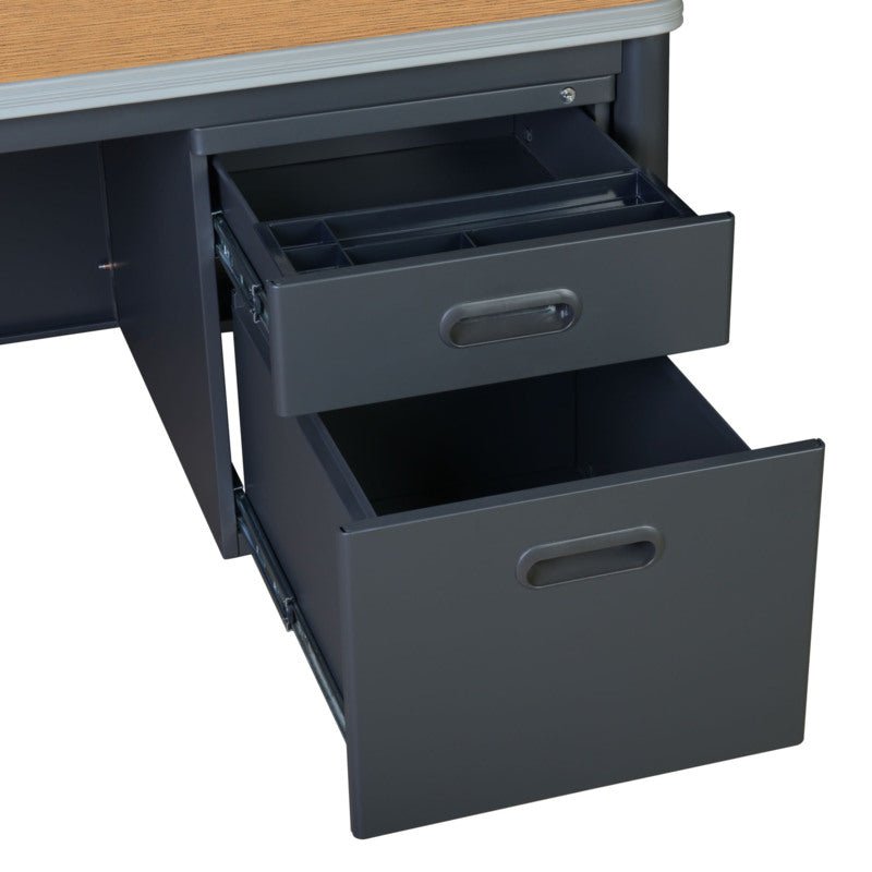 Regency Mesa Steel Single Pedestal Teacher's Office Desk with 60" x 30" (66366SPMO) - SchoolOutlet