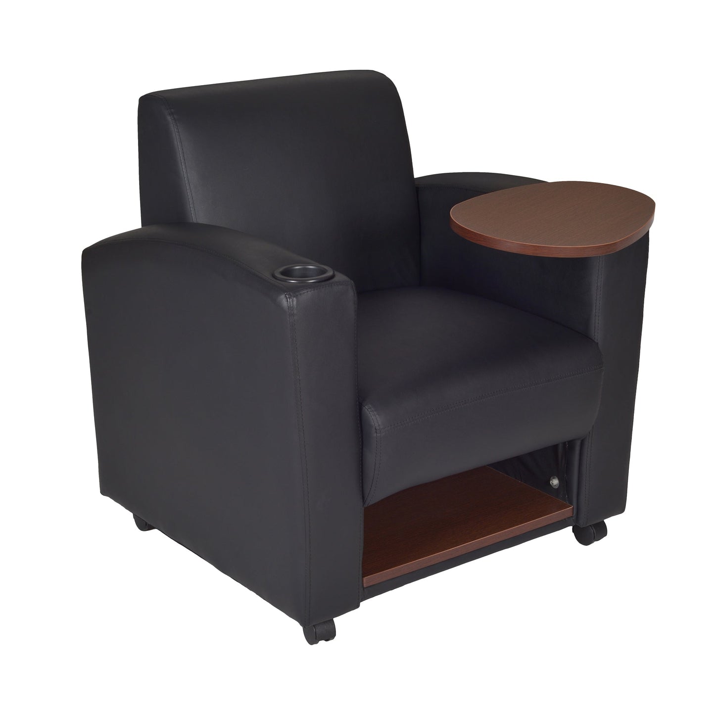 Regency Nova Tablet Arm Chair w/ Storage (2 pack) - Black / Java - SchoolOutlet