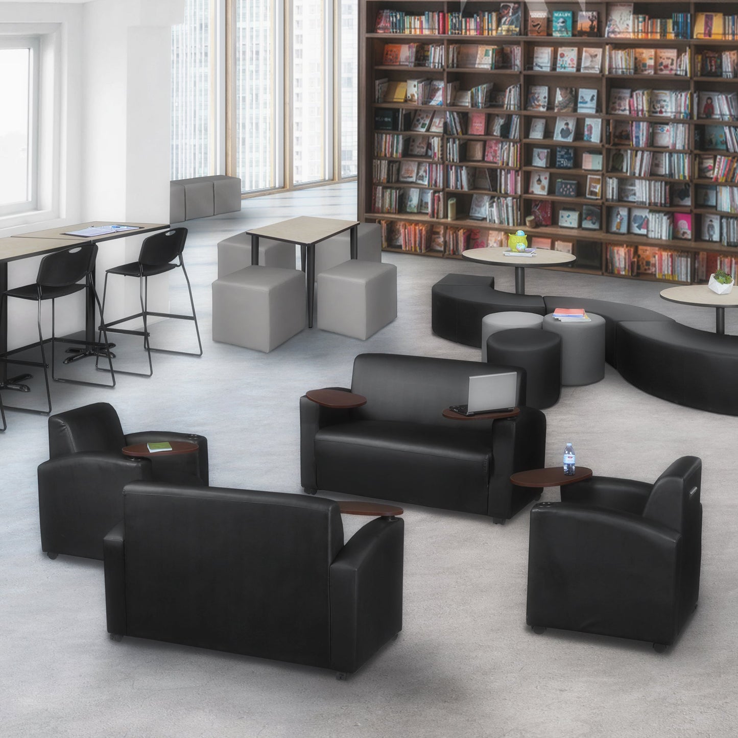Regency Supernova Tablet Arm Loveseat - SchoolOutlet