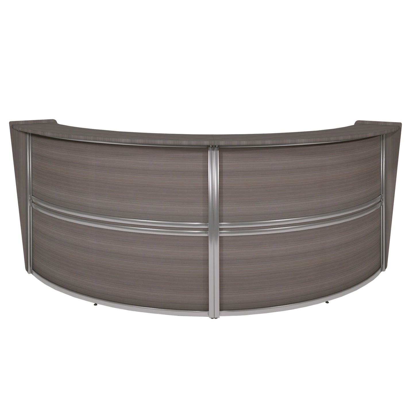 Regency Marque Double - Unit Reception Curved Desk Workstation 124.25"W x 49"D - SchoolOutlet