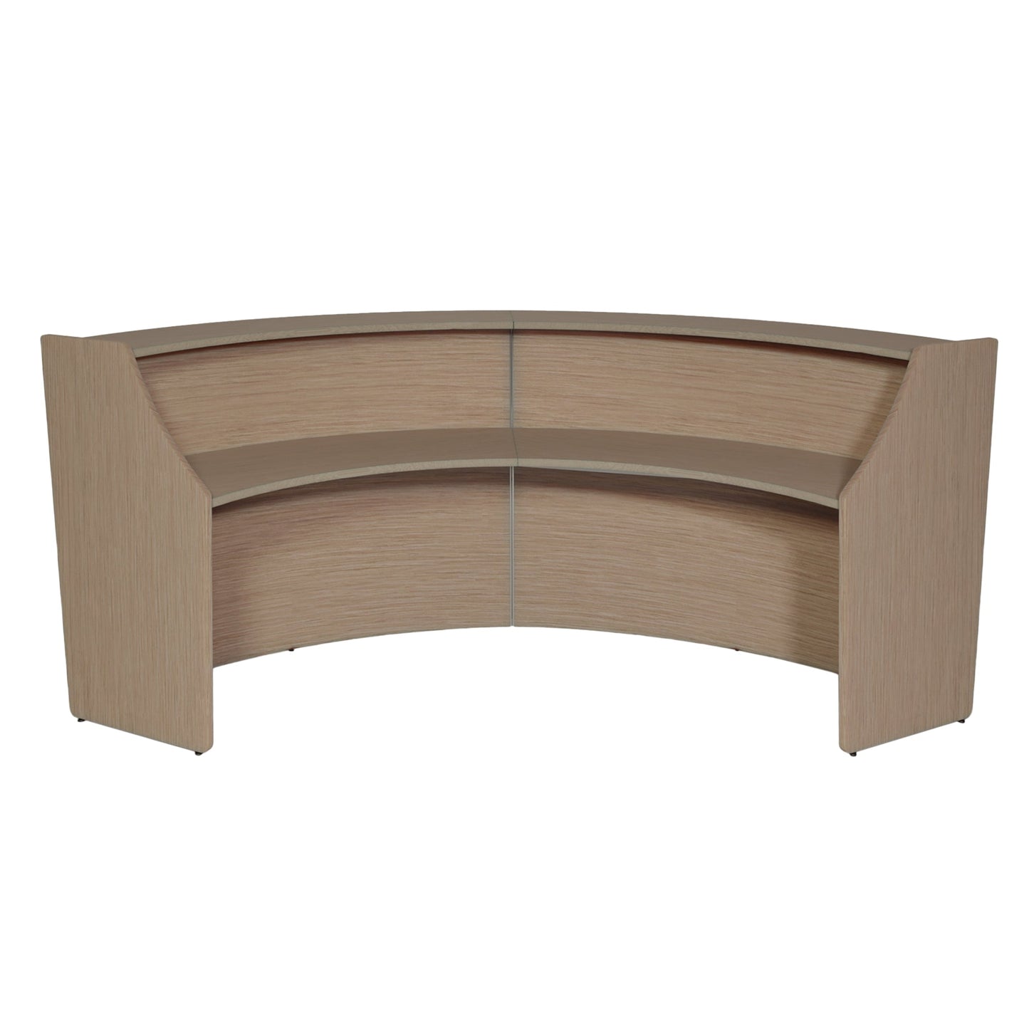 Regency Marque Double - Unit Reception Curved Desk Workstation 124.25"W x 49"D - SchoolOutlet