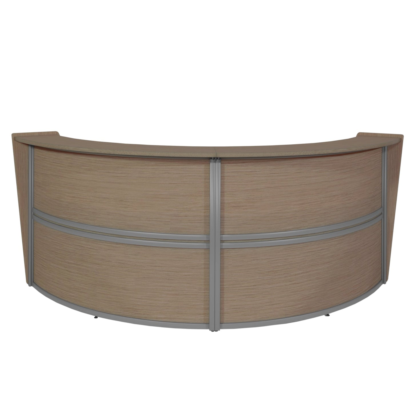 Regency Marque Double - Unit Reception Curved Desk Workstation 124.25"W x 49"D - SchoolOutlet