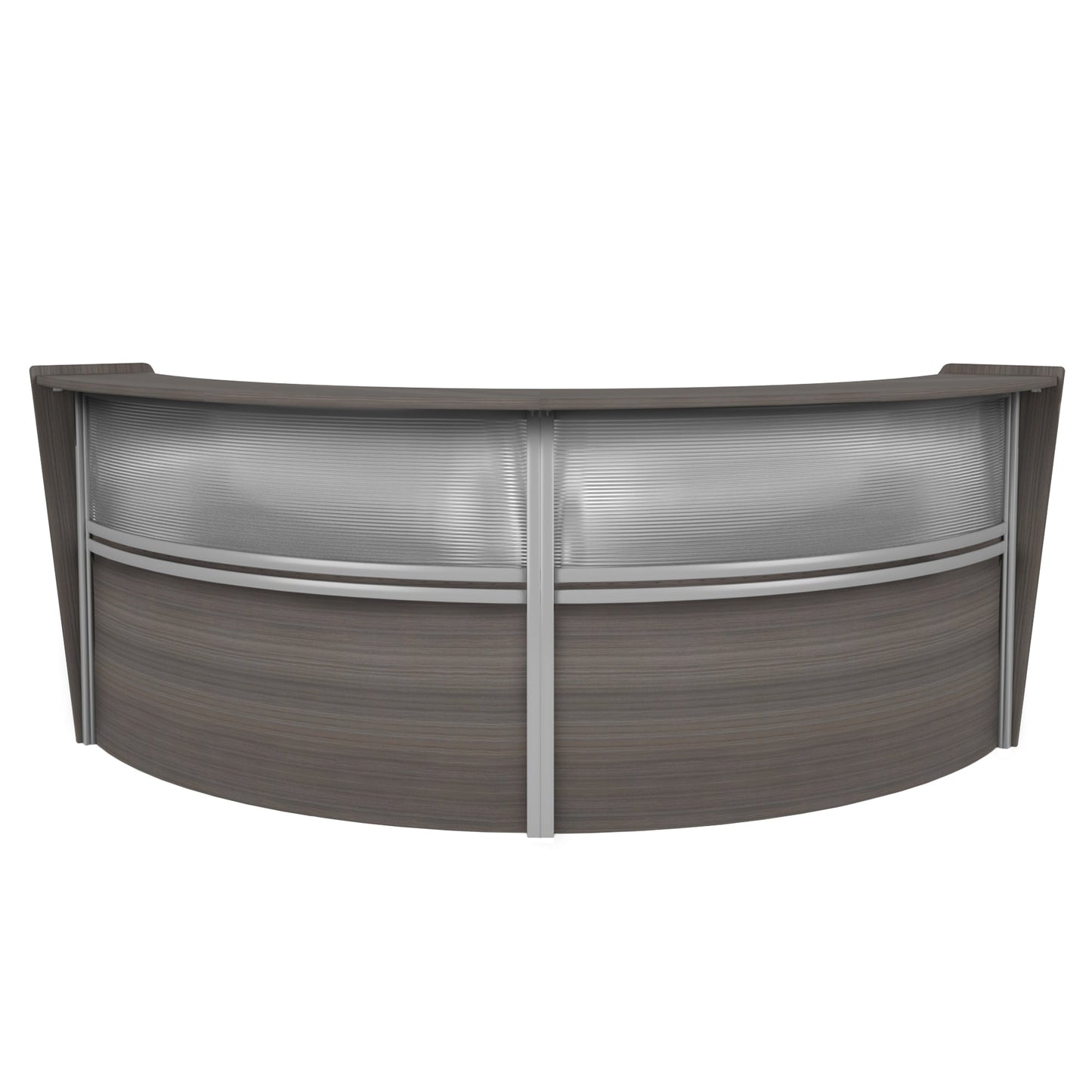 Regency Marque Plexi Double - Unit Reception Curved Desk Workstation 124.25"W x 49"D - SchoolOutlet