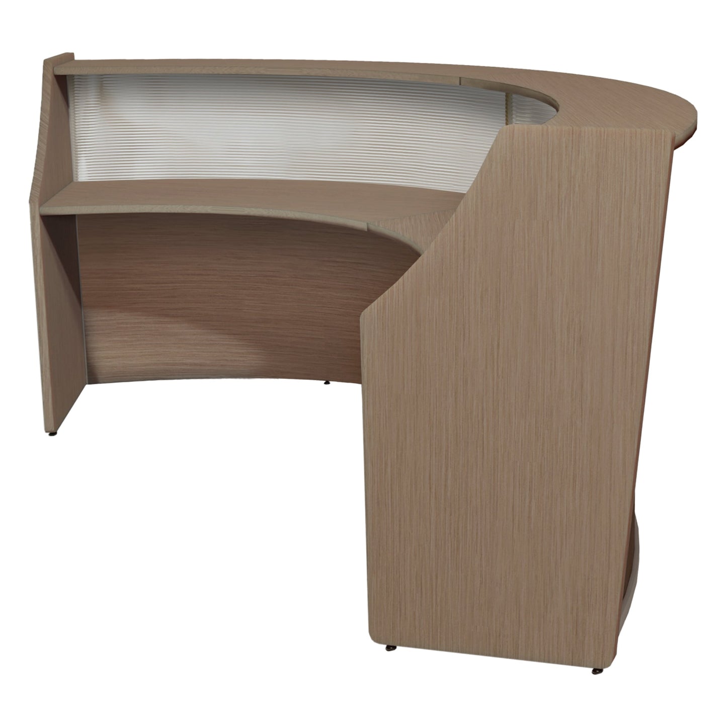 Regency Marque Plexi Double - Unit Reception Curved Desk Workstation 124.25"W x 49"D - SchoolOutlet