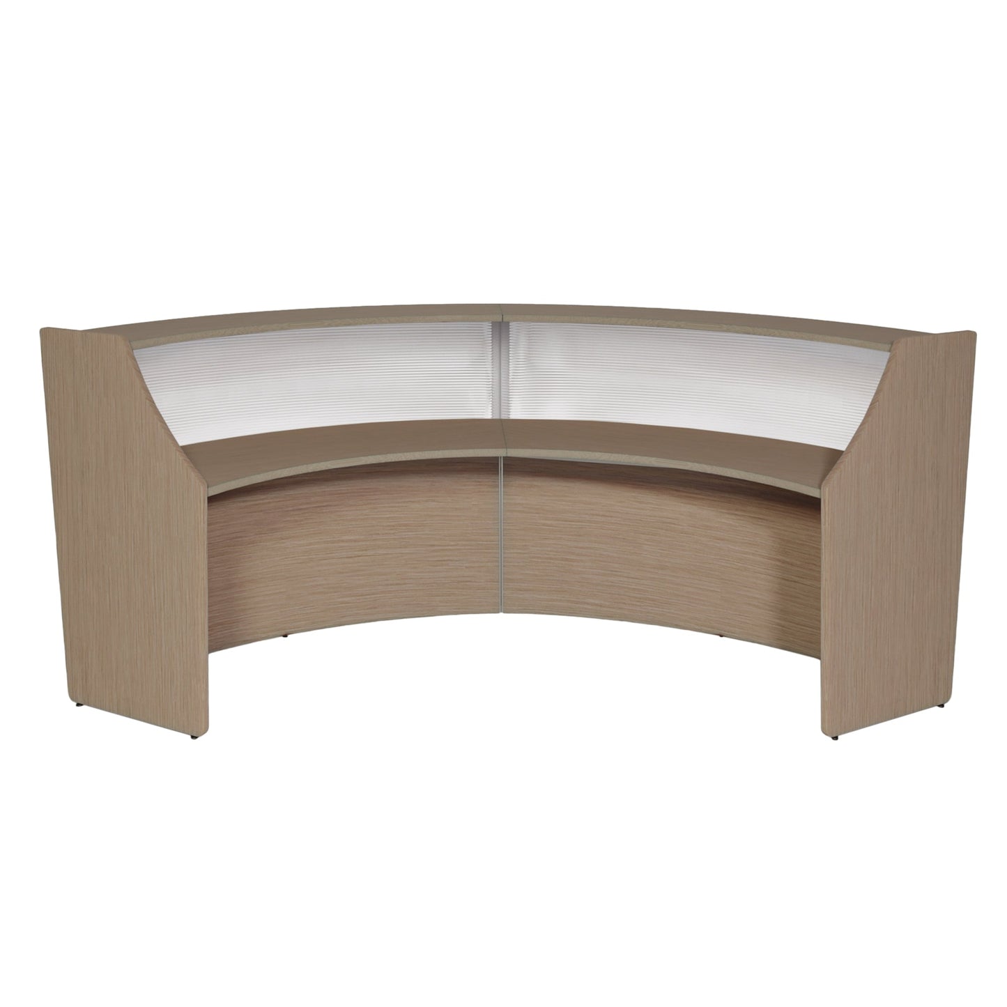 Regency Marque Plexi Double - Unit Reception Curved Desk Workstation 124.25"W x 49"D - SchoolOutlet