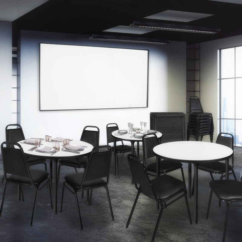 Regency Dining Cushioned Restaurant Stackable Chair (Pack of 8) - Black - SchoolOutlet