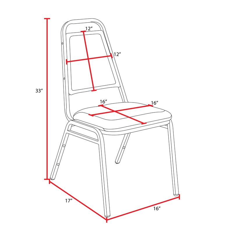 Regency Dining Cushioned Restaurant Stackable Chair (Pack of 8) - Black - SchoolOutlet