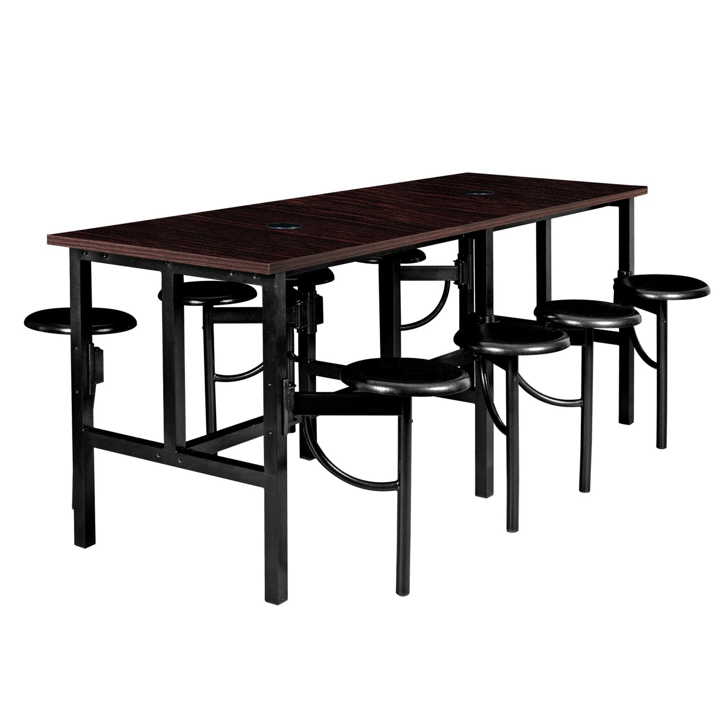 Regency Endure Standing Height Collaborative Table & Chair Set with 8 Pull-Out Stools 31.25"W x 96"L x 38"H (REG-9008-XXX-DVN) - SchoolOutlet