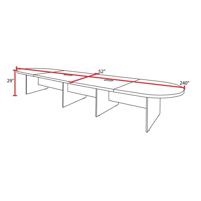 Regency Legacy 20 ft Racetrack Laminate Conference Table with 3 Charging Ports - SchoolOutlet