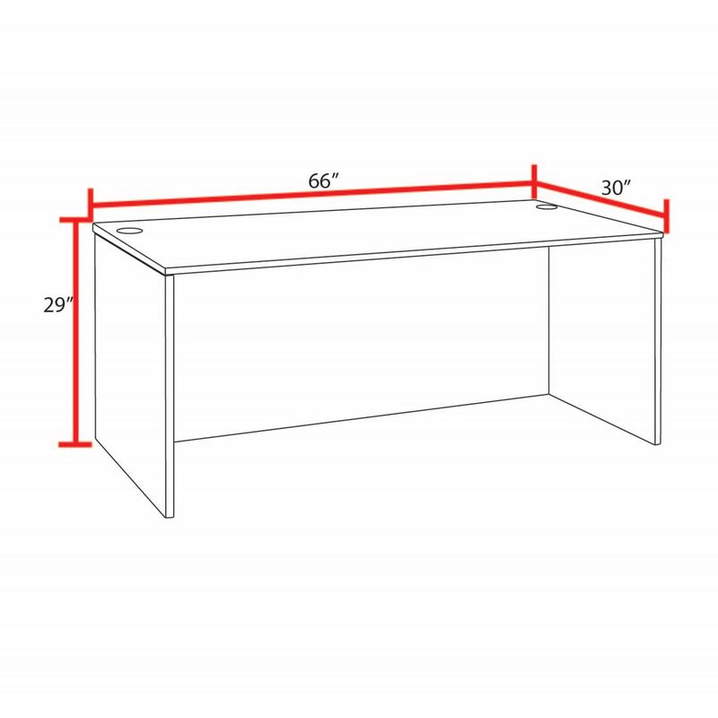 Regency Legacy 66 in. Desk Shell - Noble Oak - SchoolOutlet