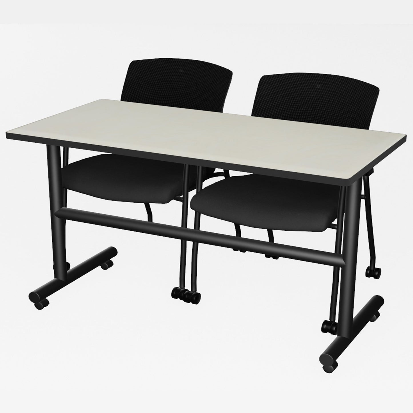 Regency Kobe Flip - Top Training Table & 2 Knight Mesh Chairs 48"W x 24"D x 29"H (REG - MKFT4824 - KNM) - SchoolOutlet