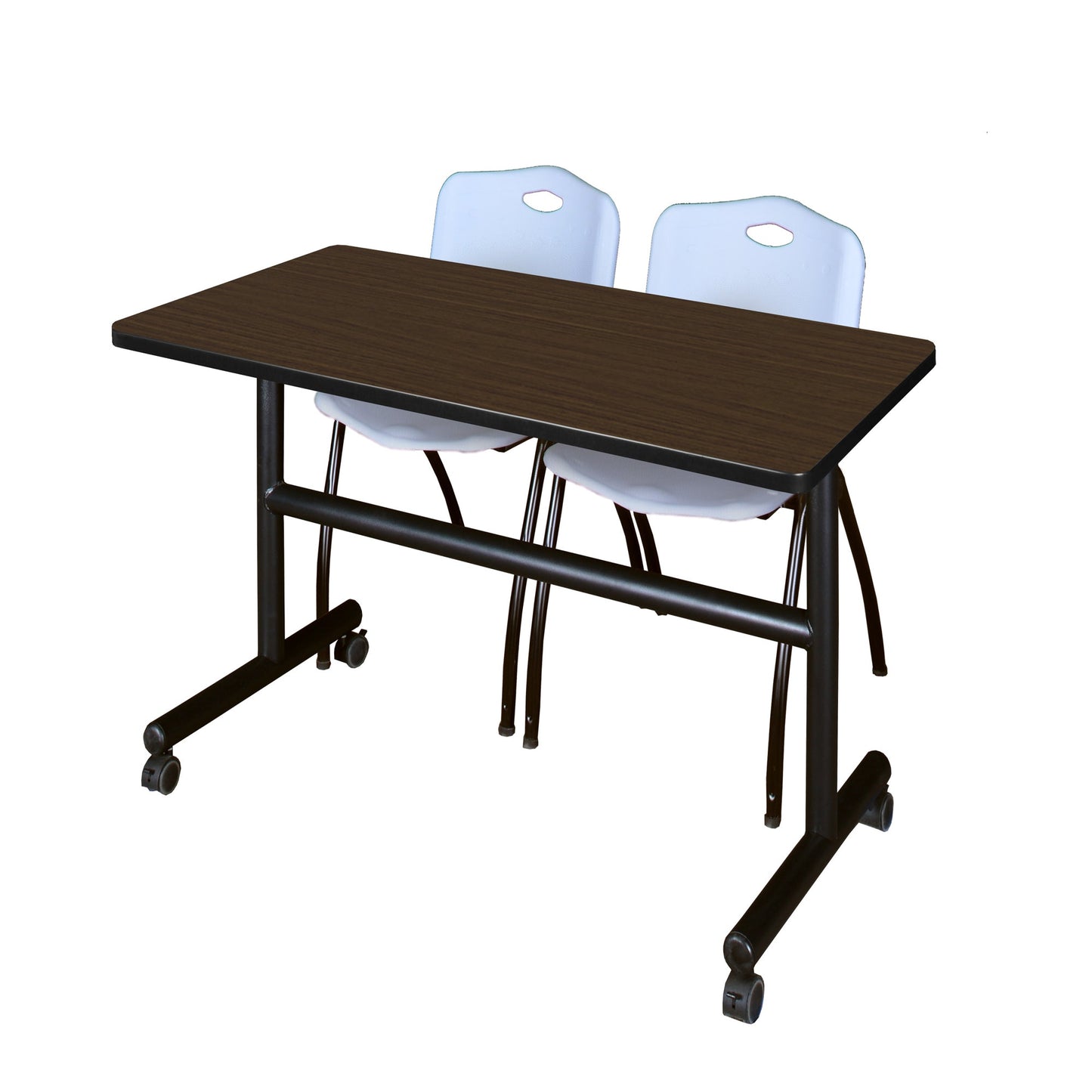 Regency Kobe Flip - Top Training Table & 2 M Stack Chairs 48"W x 30"D x 29"H (REG - MKFT4830 - 2M) - SchoolOutlet