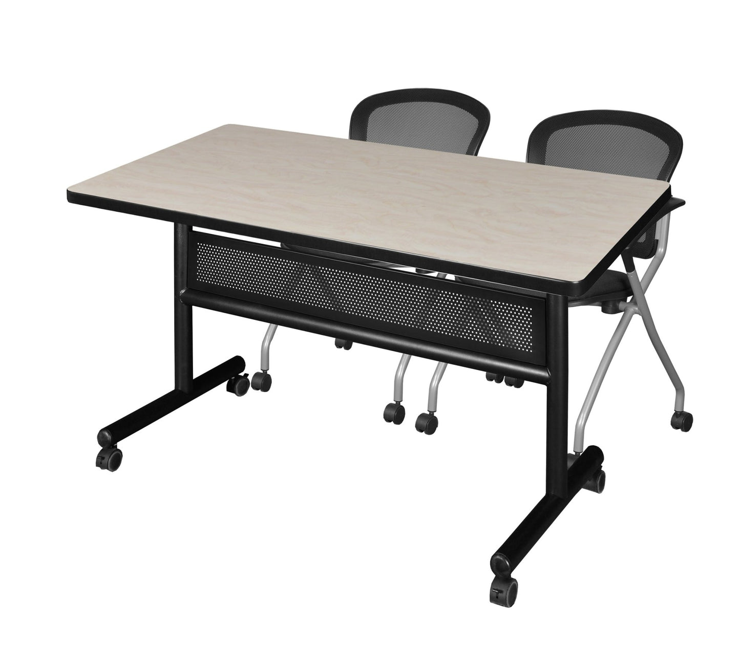 Regency Kobe Flip - Top Privacy Nesting Table & 2 Cadence Nesting Chairs 48"W x 30"D x 29"H (REG - MKFTM4830 - CAD) - SchoolOutlet
