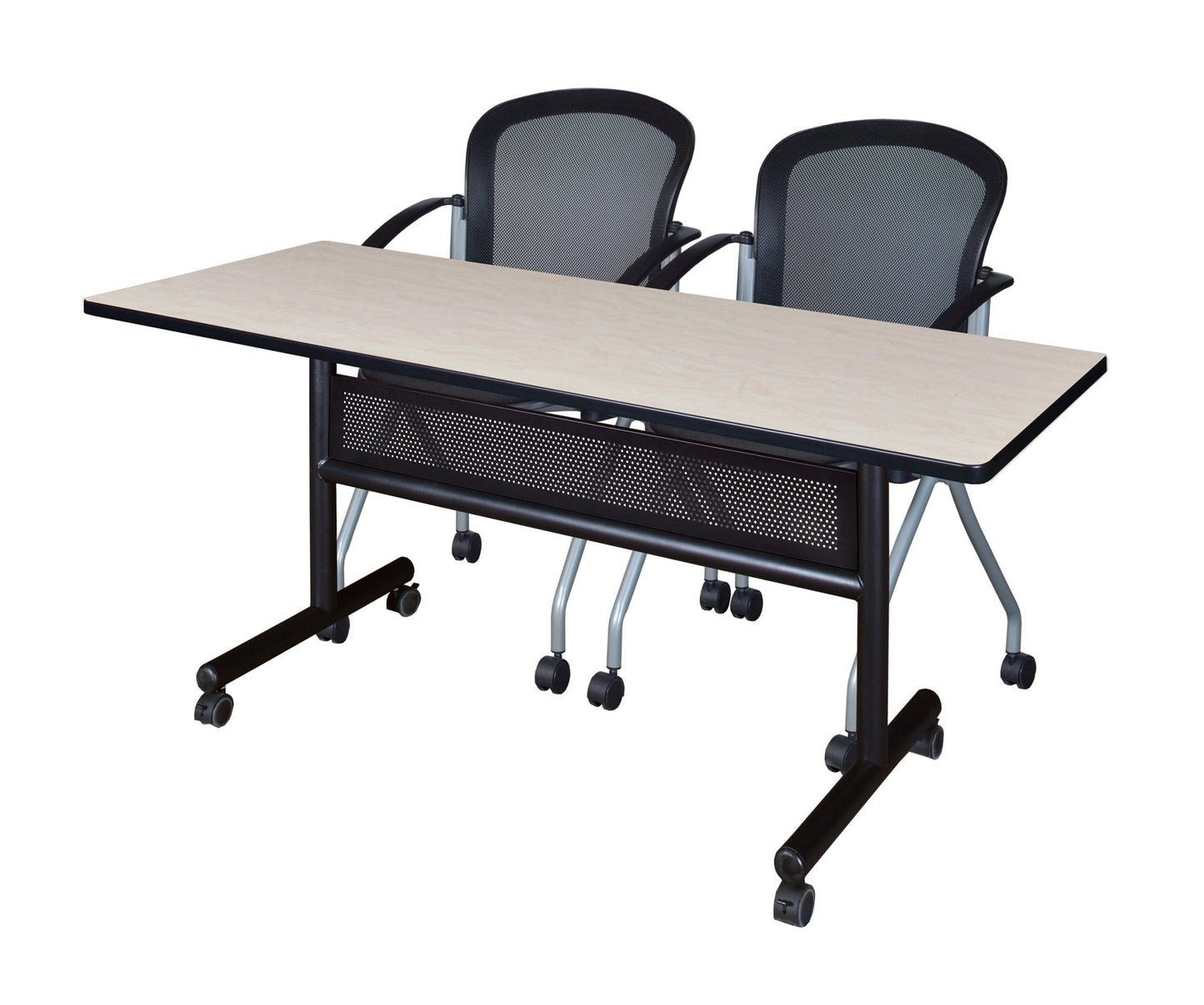 Regency Kobe Flip - Top Privacy Nesting Table & 2 Cadence Nesting Chairs 60"W x 24"D x 29"H (REG - MKFTM6024 - CAD) - SchoolOutlet