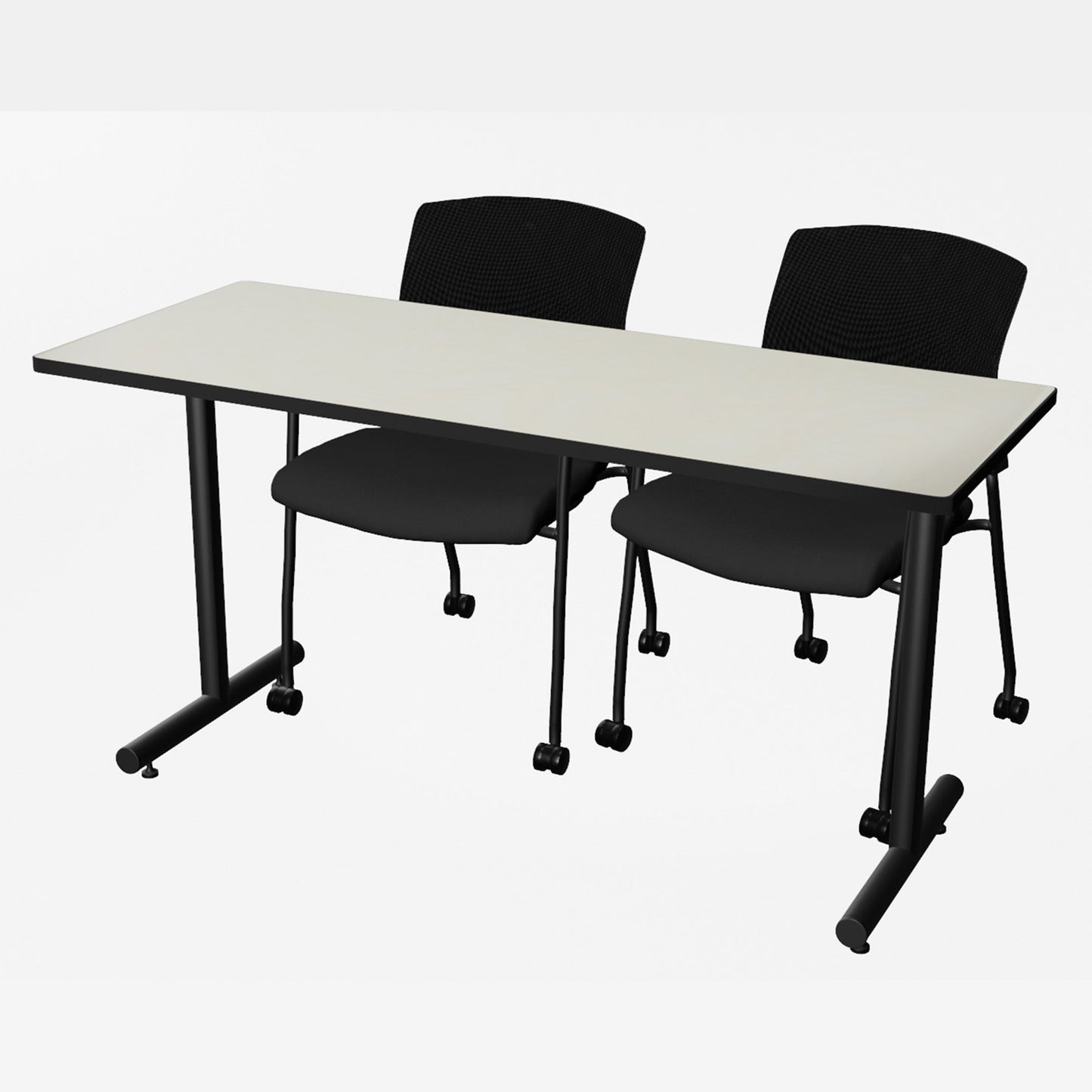 Regency Kobe Professional T - Base Training Seminar Table & 2 Knight Mesh Chairs 60"W x 24"D x 29"H (REG - MKTRCT6024 - KNM) - SchoolOutlet