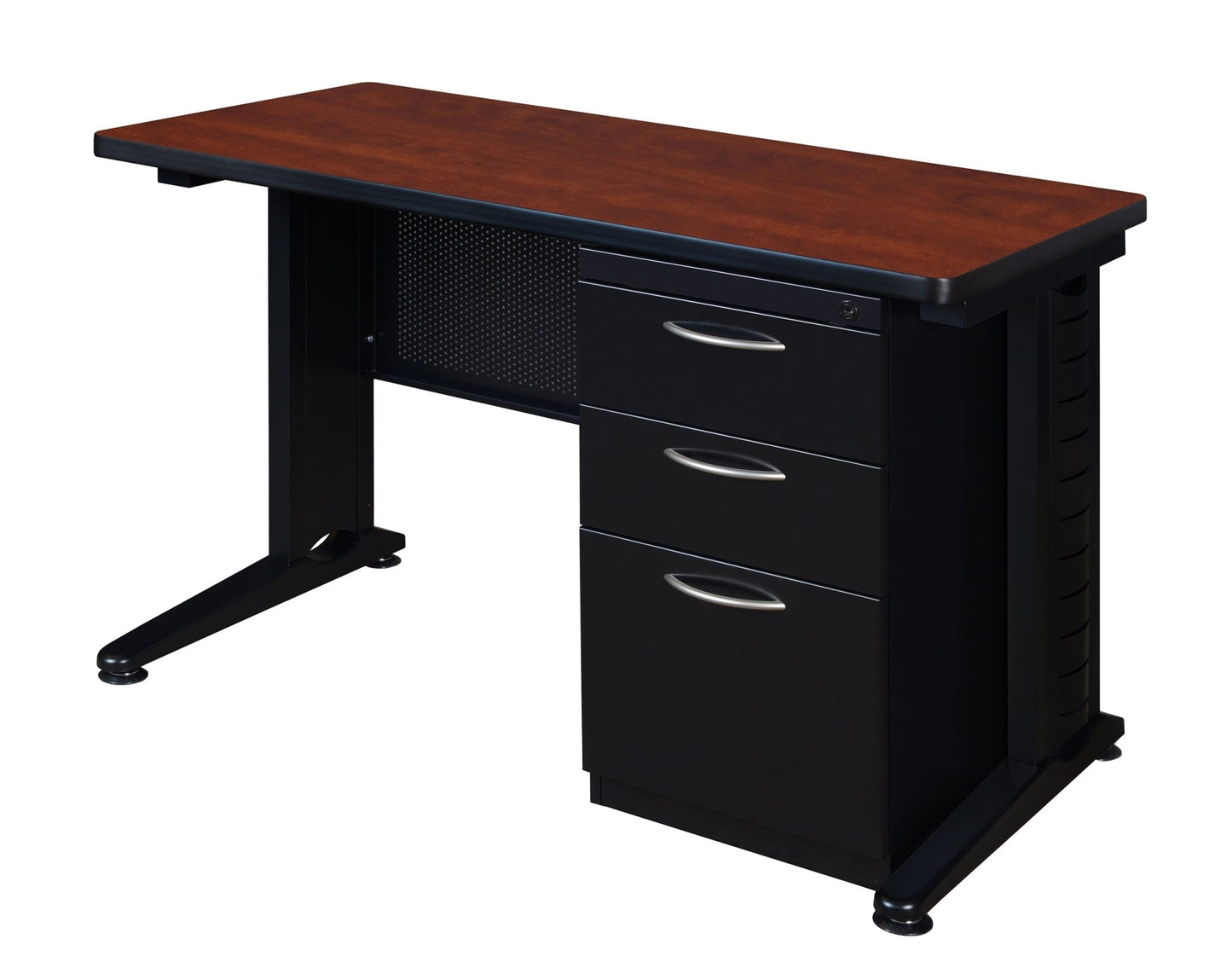 Regency Fusion 48" x 24" Teachers Desk with Single Pedestal Drawer Unit - SchoolOutlet