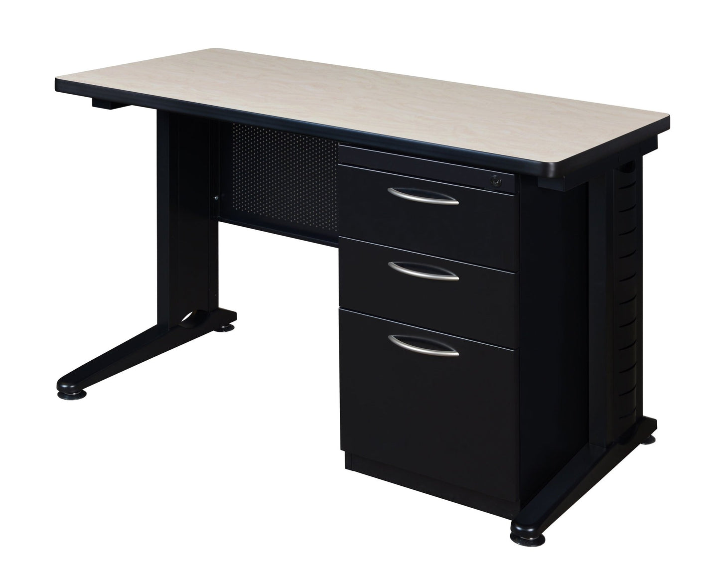 Regency Fusion 48" x 24" Teachers Desk with Single Pedestal Drawer Unit - SchoolOutlet