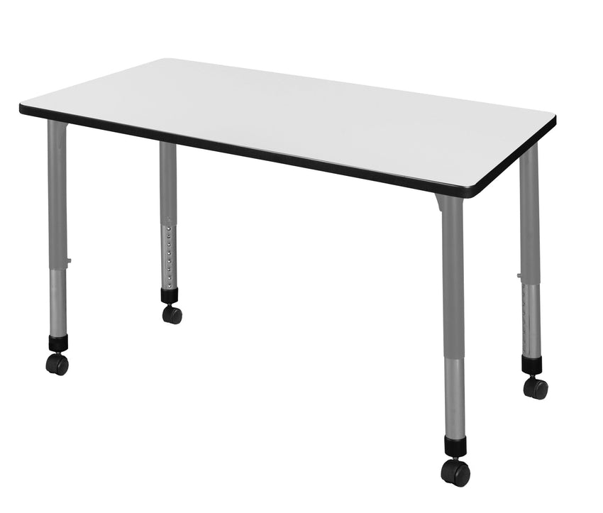 Regency Kee 42 x 24 in. Height Adjustable Mobile Classroom Activity Table - SchoolOutlet