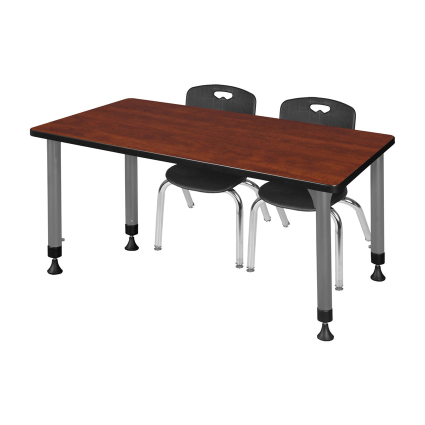 Regency Kee 72 x 30 in. Adjustable Classroom Table & 2 Andy 12 in. Stack Chairs - SchoolOutlet