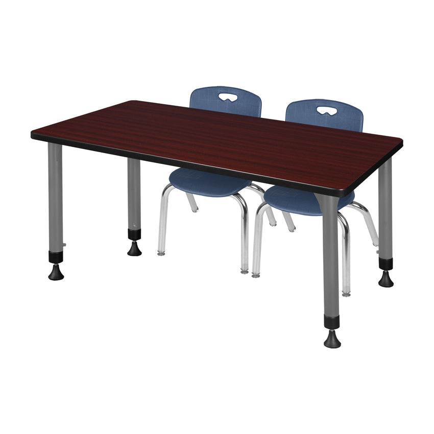 Regency Kee 72 x 30 in. Adjustable Classroom Table & 2 Andy 12 in. Stack Chairs - SchoolOutlet
